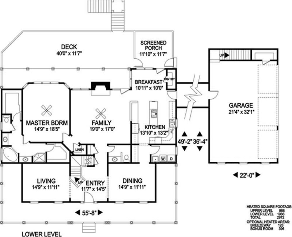 Floor Plan First Story of Farmhouse Plan #109-1093
